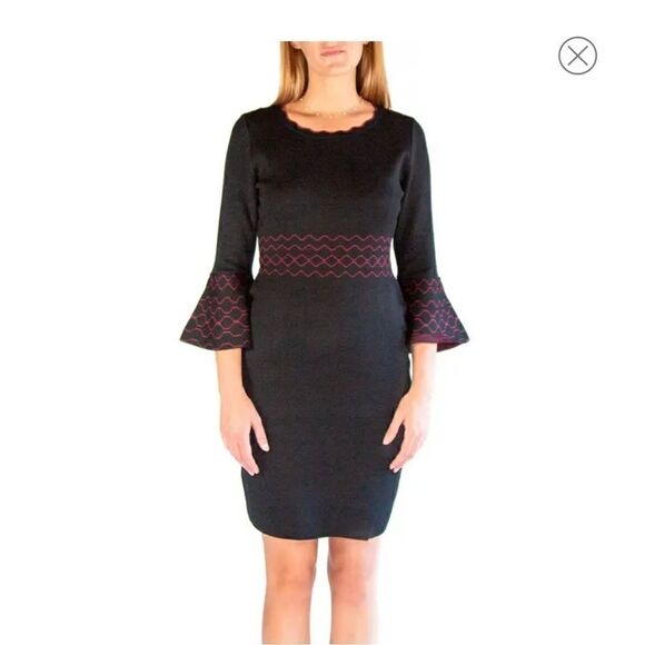 Nina Leonard Bell Sleeve Dress - Picture 1 of 2